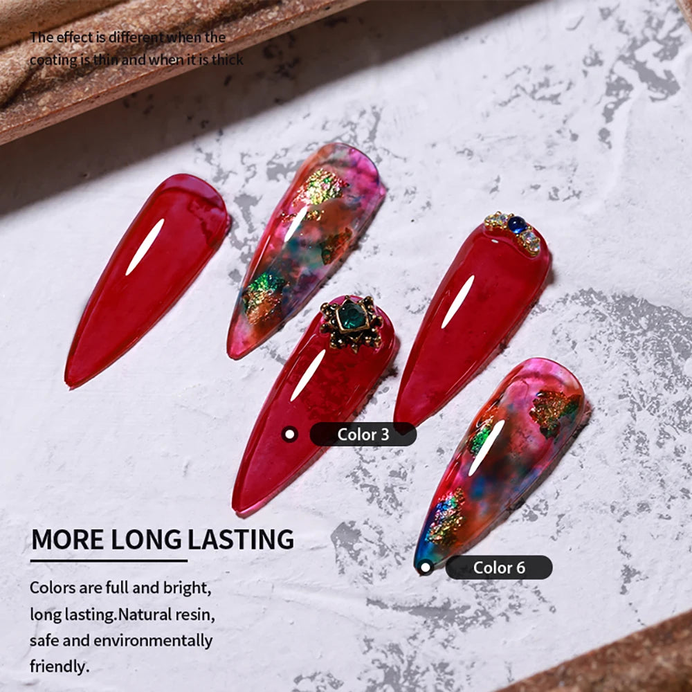 Vendeeni 9 Colors/Set Jelly Transparent Gel Nail Polish Crystal Glass UV Soak Off Gel Varnish Long Lasting Nail Art Gel Lacquer