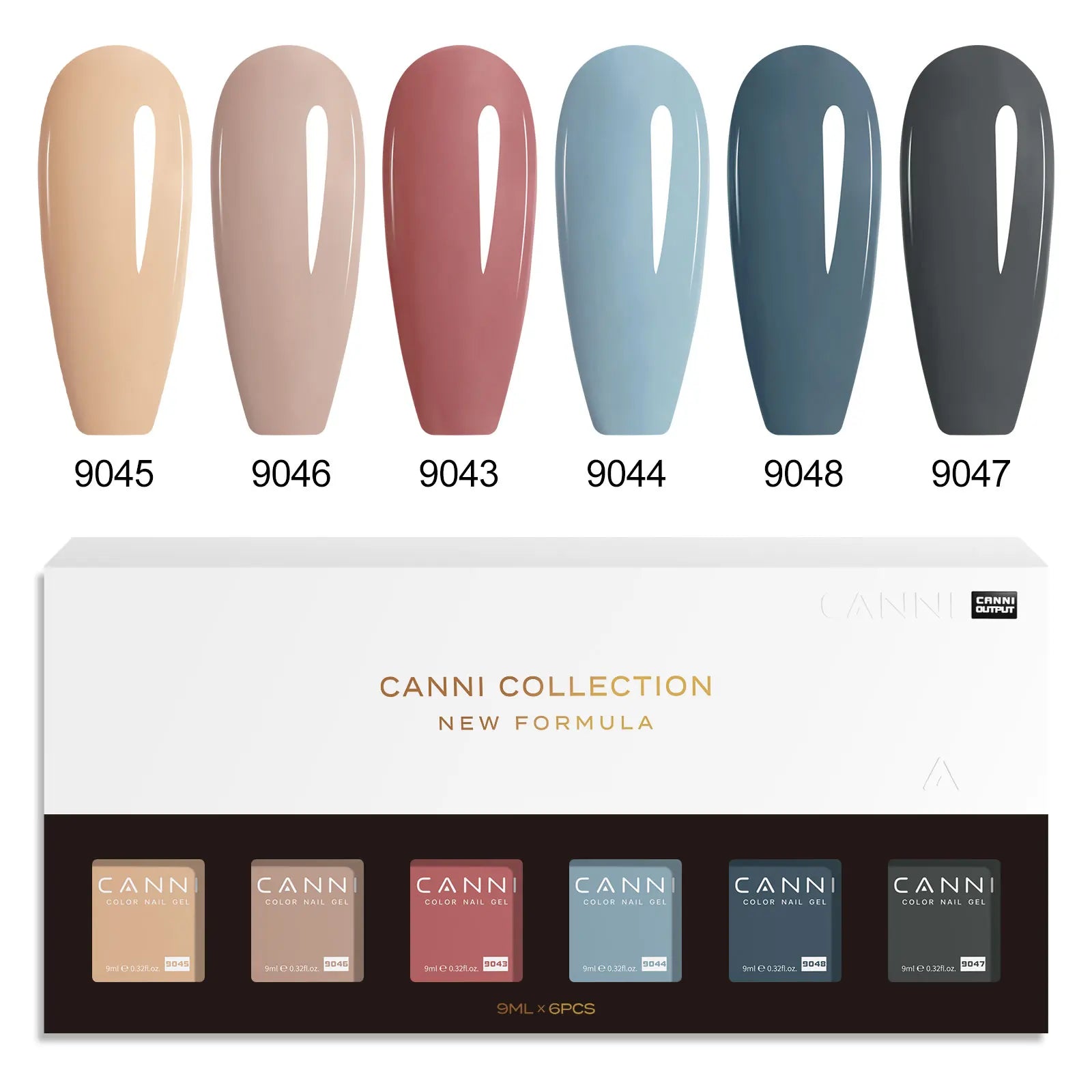 CANNI HEMA FREE Nail Gel Polish VIP Kit Jelly Amber Color Collection Semi Permanent French Nail Gorgeous Color 9ml*6pcs/set