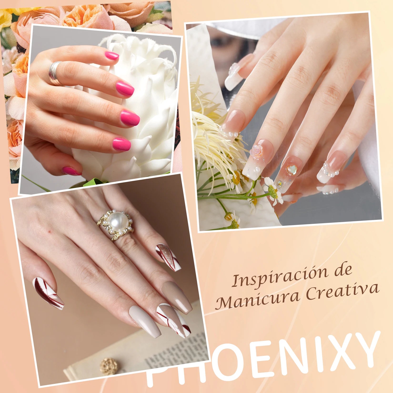 PHOENIXY 55PCS Gel Nail Polish Set with Base Matte Glitter Top Coat Semi Permanent Gel Nail Varnish 7ML Nail Gels Kit Hot Sale