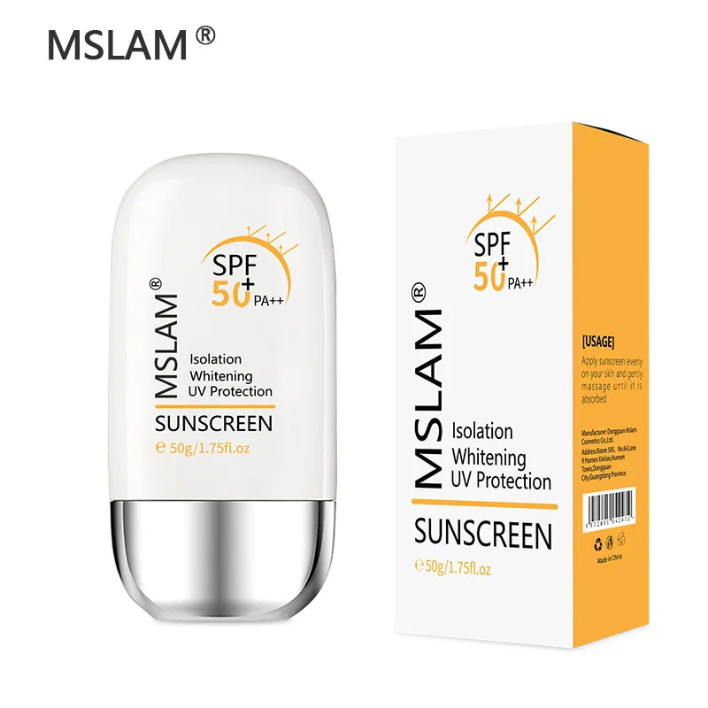 MSLAM Whitening Sun Cream Facial Body Sunscreen Sunblock Skin Protective Cream Anti-Aging Oil-control Moisturizing SPF 50