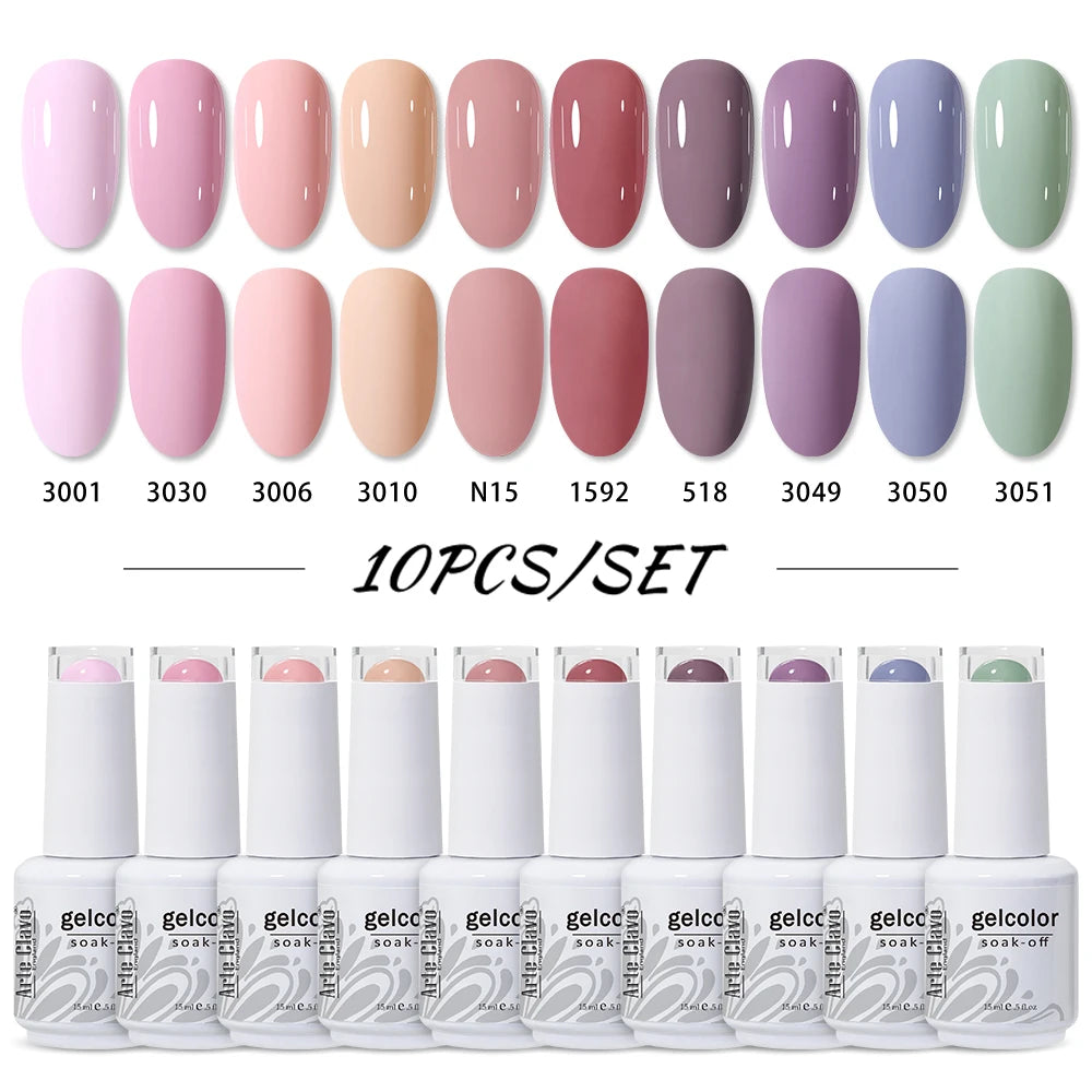 Arte Clavo 10/12/20pcs Gel Nail Polish Set 116 Colors Manicure Semi Permanent Soak Off UV  LED Design Nail Art Gel Varnish Kit