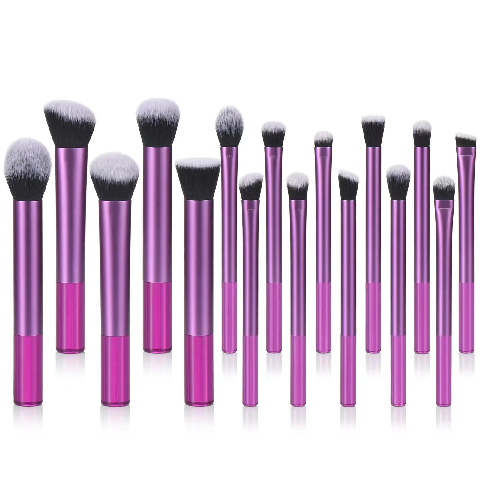7 RT8 16 mixed-color long aluminum tube makeup brush set Rt same blush brush loose powder trimming beauty tool