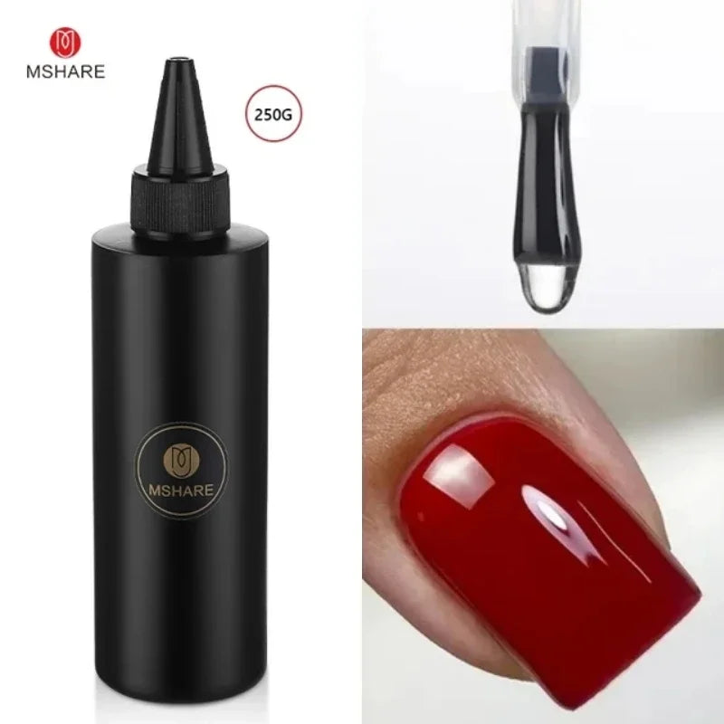 MSHARE No Wipe Top Coat Gel Without Sticky Layer 250ml Non Cleaning Nail Polish Lasting Health Resin UV Varnish