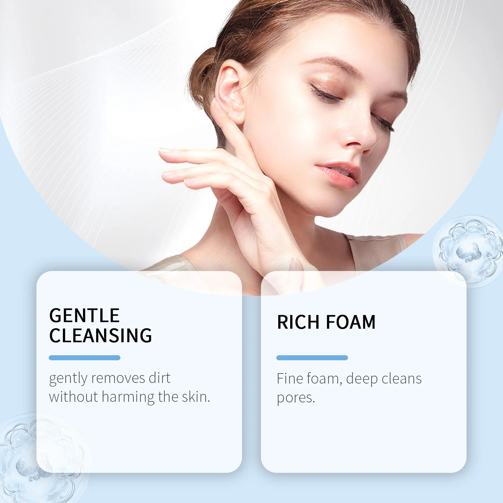 Collagen Facial Cleanser Mousse Deep Cleansing Skincare Controls Oil Moisturizing Firming Face Wash Foam Cleanser Skin Care