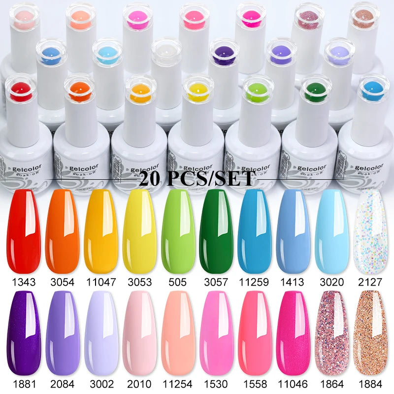 Arte Clavo 10/12/20pcs Gel Nail Polish Set 116 Colors Manicure Semi Permanent Soak Off UV  LED Design Nail Art Gel Varnish Kit