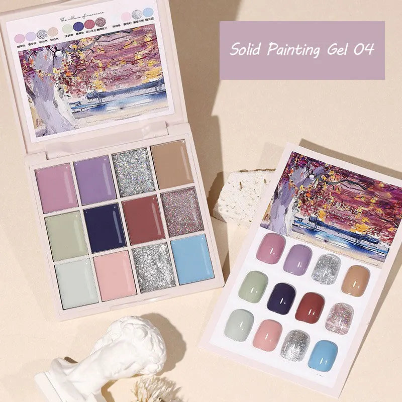 Arte Clavo Solid Painting Gel 16 Colors Vernis Semi Permanent UV LED Top Coat LED Soak Off Lacquer Hybrid Nail Art Manicure