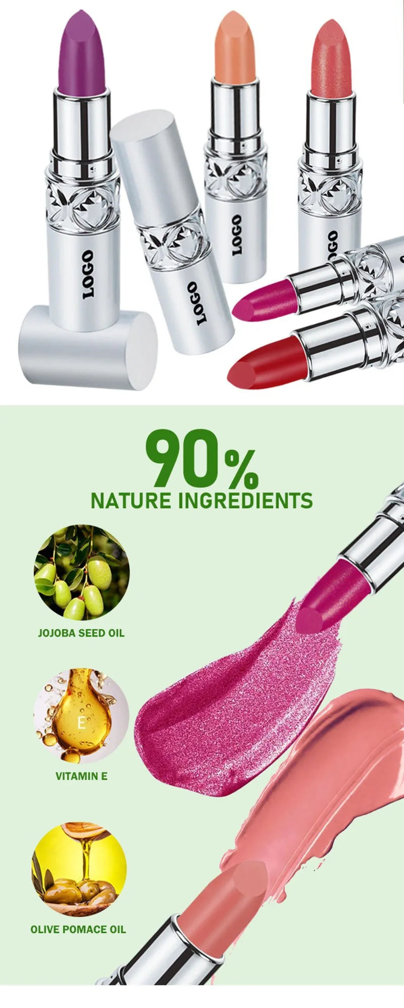 Custom 40colors White Tube Moisturizing Lipstick Pearl High Pigmented Long-lasting Hydrating Non Stick Cup Lipstick Bulk Makeup