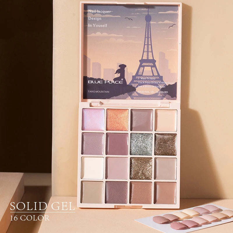 Korean Solid Nail Gel Palette Mud Painting Shinng Glitter Sequin For Nail Art Design Semi Permanent Soak Off UV Gel Varnish