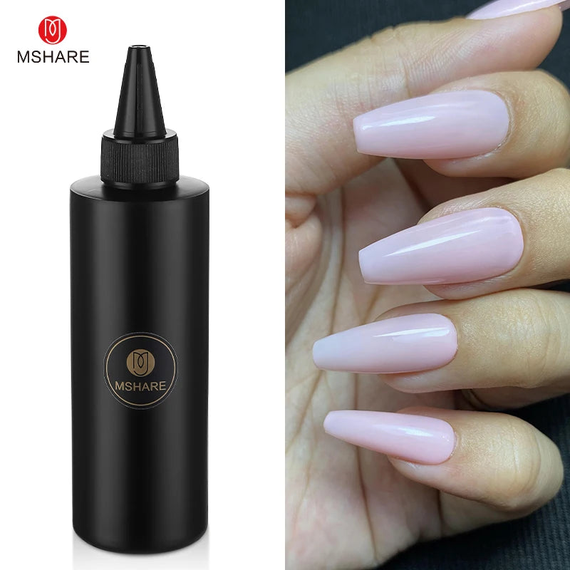 MSHARE 250ml Black White Nail Color Colour Milky White Gel Polish Semi Permanent Varnish Soak Off UV LED Nails