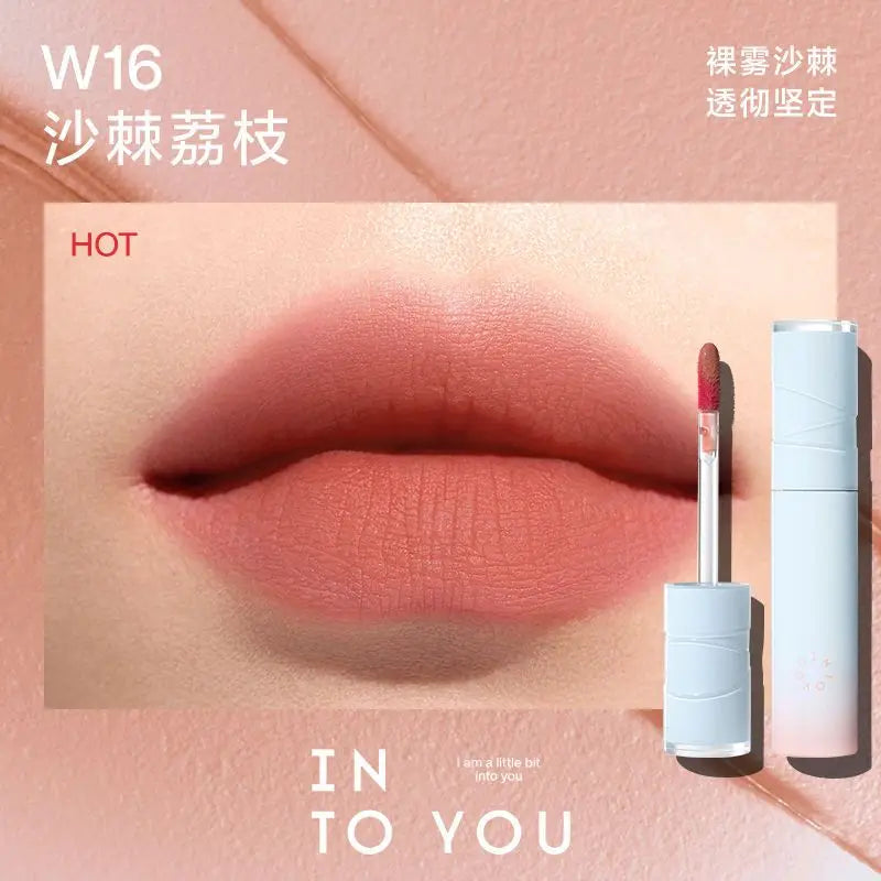 INTO YOU Lipstick Appears White Lightweight  Not Easy To Stick To Cups Matte Long-lasting Waterproof Natural Beauty Makeup
