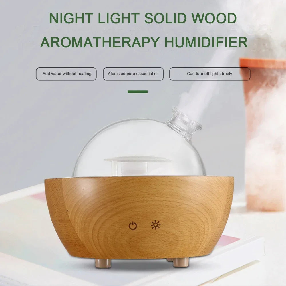 200ml Aroma Humidifier Diffuser Wood Air Purification Aromatherapy