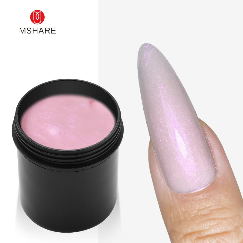 MSHARE 250g Natural Nude Translucent Hard Builder Jelly Gel Not Flow Nail Extension Stretching Construction Repair Broken