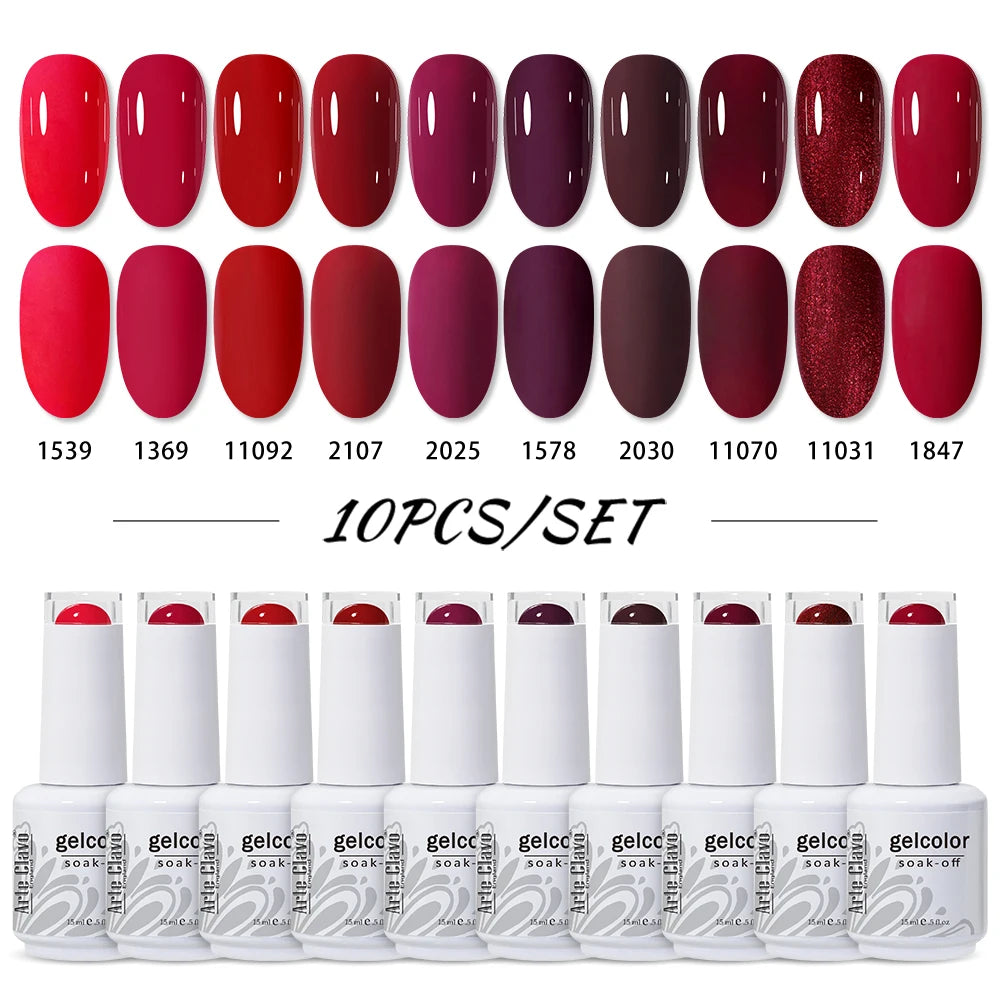 Arte Clavo 10/12/20pcs Gel Nail Polish Set 116 Colors Manicure Semi Permanent Soak Off UV  LED Design Nail Art Gel Varnish Kit