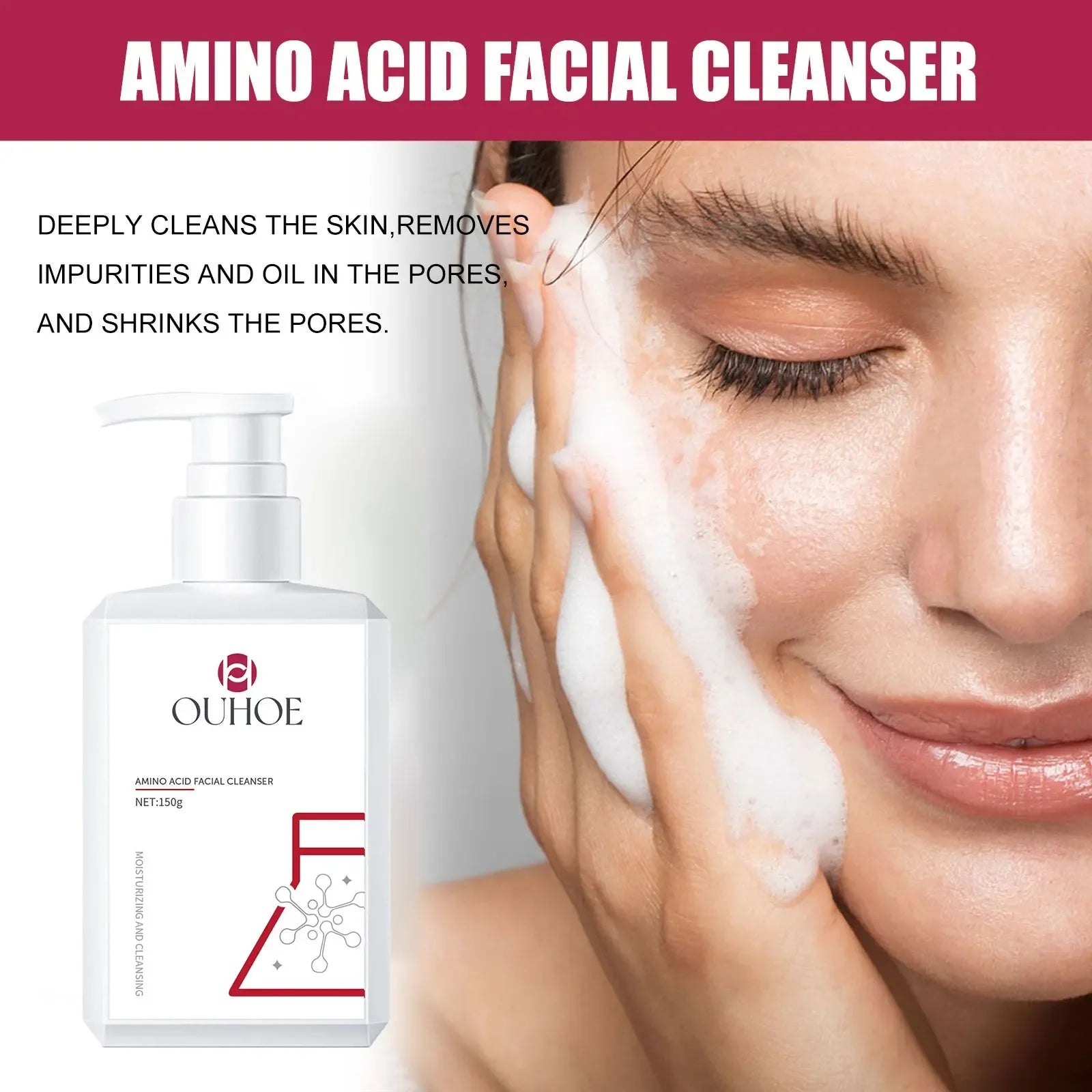 Amino Acid Face Cleanser Fade Dark Remove Melanin Brightening Hydrating Oil Control Moisturizing Smoothing Shrink Pore Skin Care