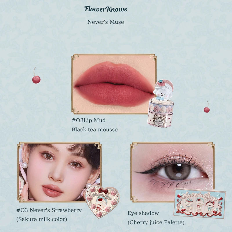 Flower Knows Never's Shop Collection All In Make Up Sets Cosmetics Full Set Lip Mud Blusher Eye Shadow Makeup Kit Professional