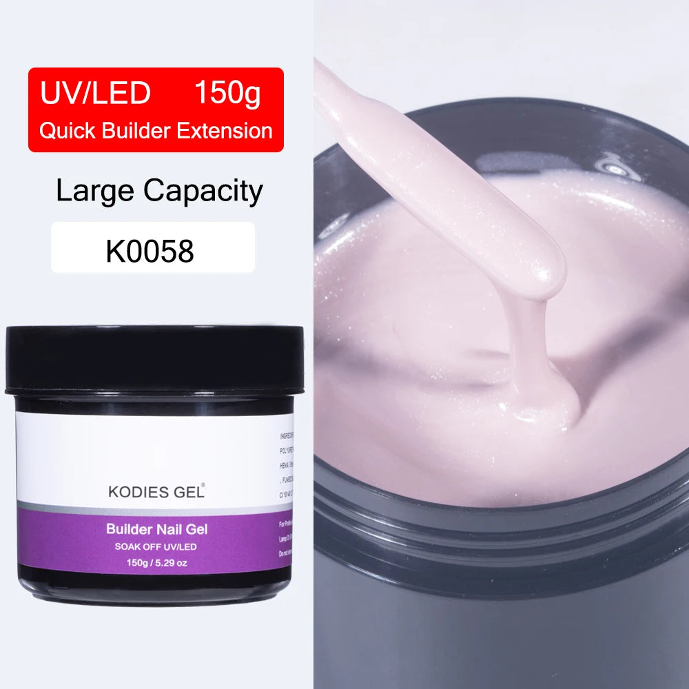 KODIES GEL 150g Builder Nail Gel for Extension Semi Permanent UV Aurora Construction Poly Gellak for Nail Art Manicure Design
