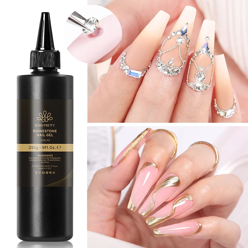 BORN PRETT 250g 10 IN 1 Nail Glue Gel Polish Transparent Color Gel Semi Permanent Soak Off UV Gel Function Gel Base Gel Nail Art
