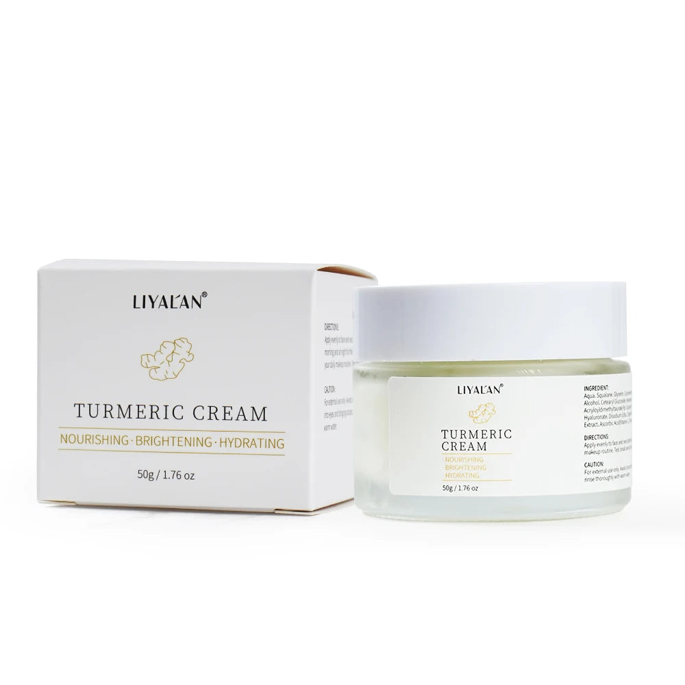 Turmeric Face Cream Lighten Dark Spots Blemished Skin Brighten Antioxidant Hydrated Repair Smooth Skin Facial Skin Care Lotion