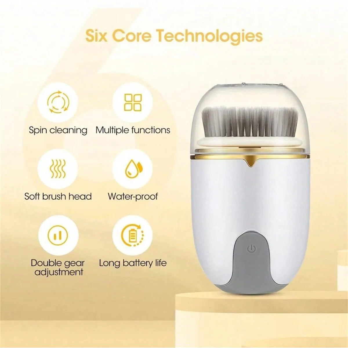 Electric Ultrasonic Facial Cleanser Brush 3 In 1 Cleansing Face Brush 360 Rotate Deep Cleaning Brush Facial Skin Care Tools