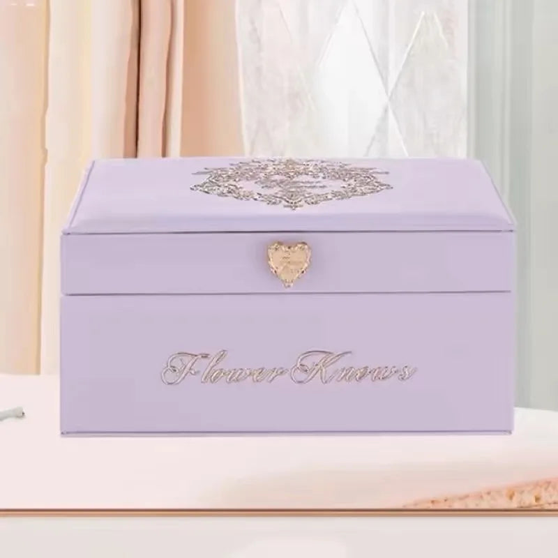Flowers Know Anniversary Makeup Box Pink Purple Blue Cosmetics Box