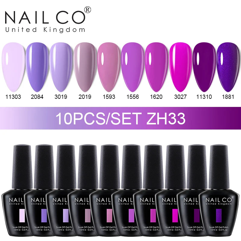 NAILCO 10PCS Set Jelly Color Macarone Gel Polish Set Gel Nail Art All For Manicure Semi-Permanent Varnish Hybrid Design Gel Kit