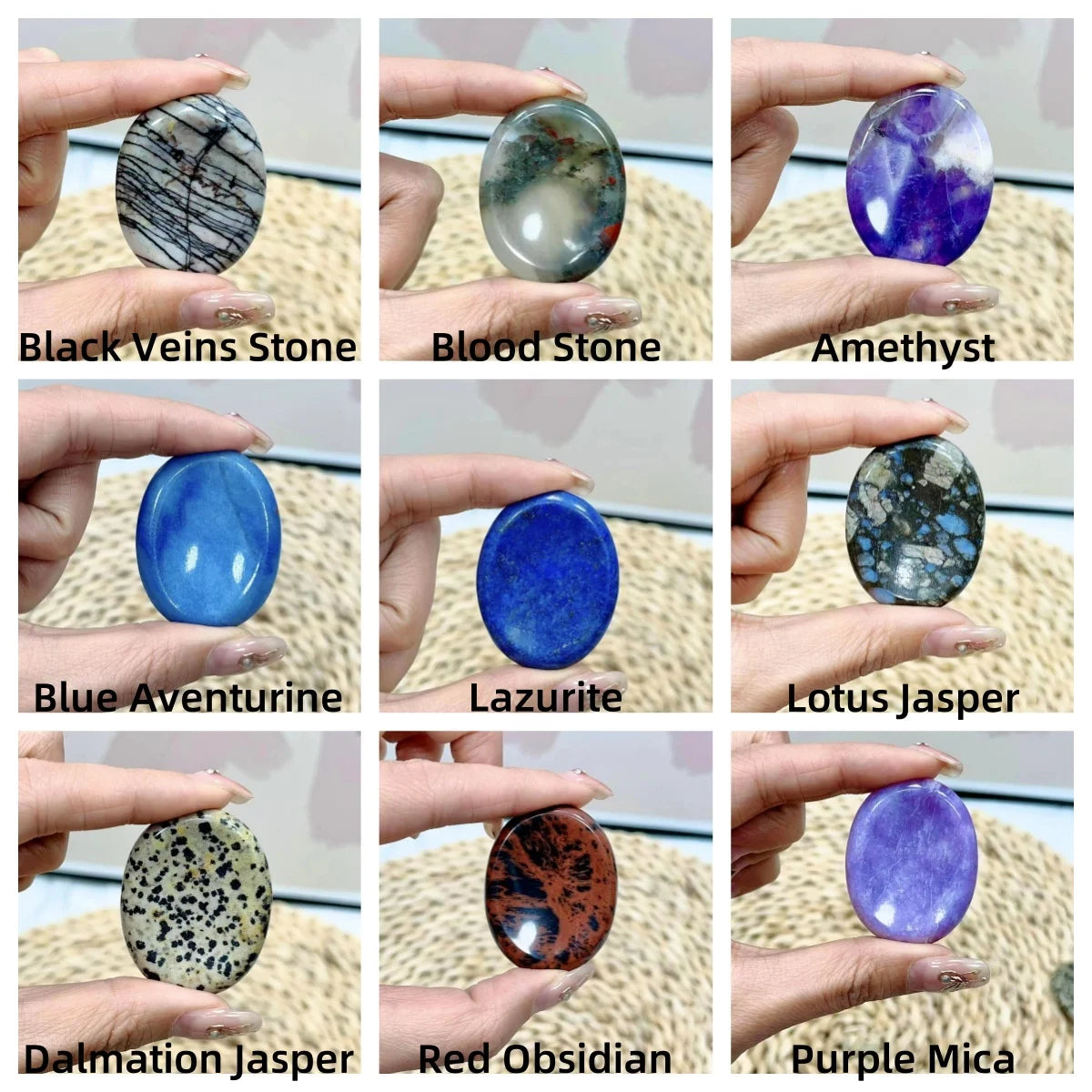 Natural Stone Face Massagers Thumb Forget Worry Stone Decompression Crystal Spiritual Healing Therapy Meditation