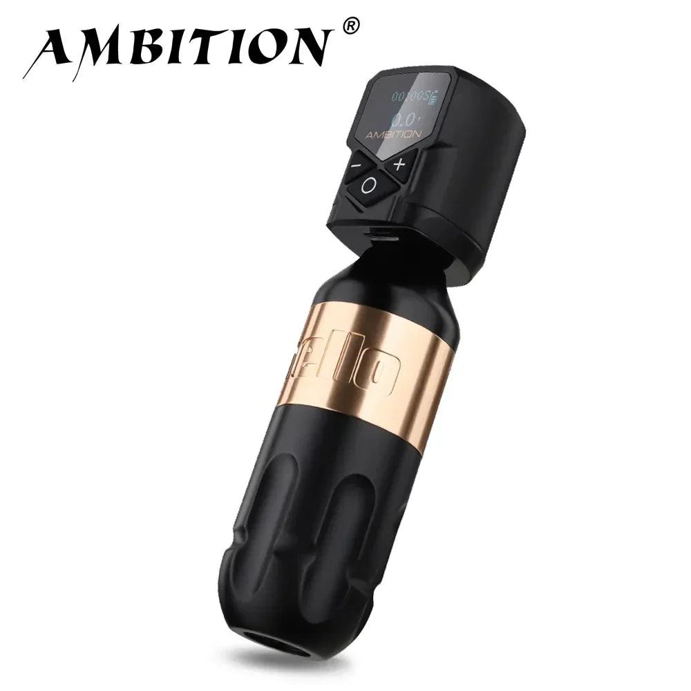 Ambition Tattoo Machine Rotary Pen Kit 2400mAh Wireless Kuark Power Supply Permanent Makeup Eyebrow Lip Tattoo Beginner Artister