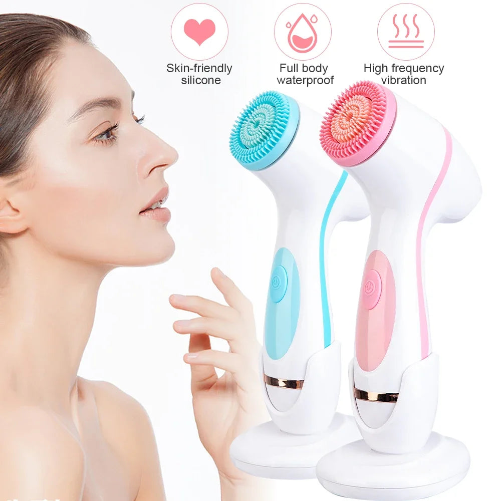 Electric portable Rotary Deep Cleaning 3-in-1 Multi-function waterproof Usb Cleaner Beauty tool Cleanser Brush