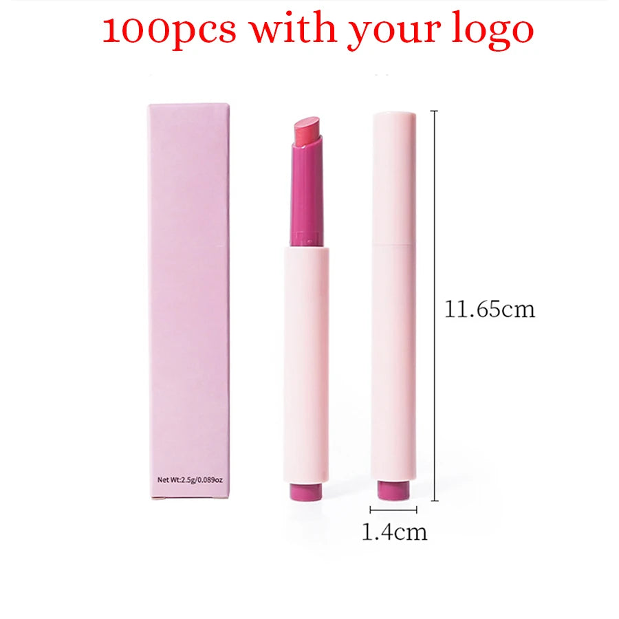 2.5g Private Label 6-color Lipstick Pen Custom Bulk Press-on Waterproof Non-fading Pop-lip Mirror Glaze Water Gloss Makeup Vegan