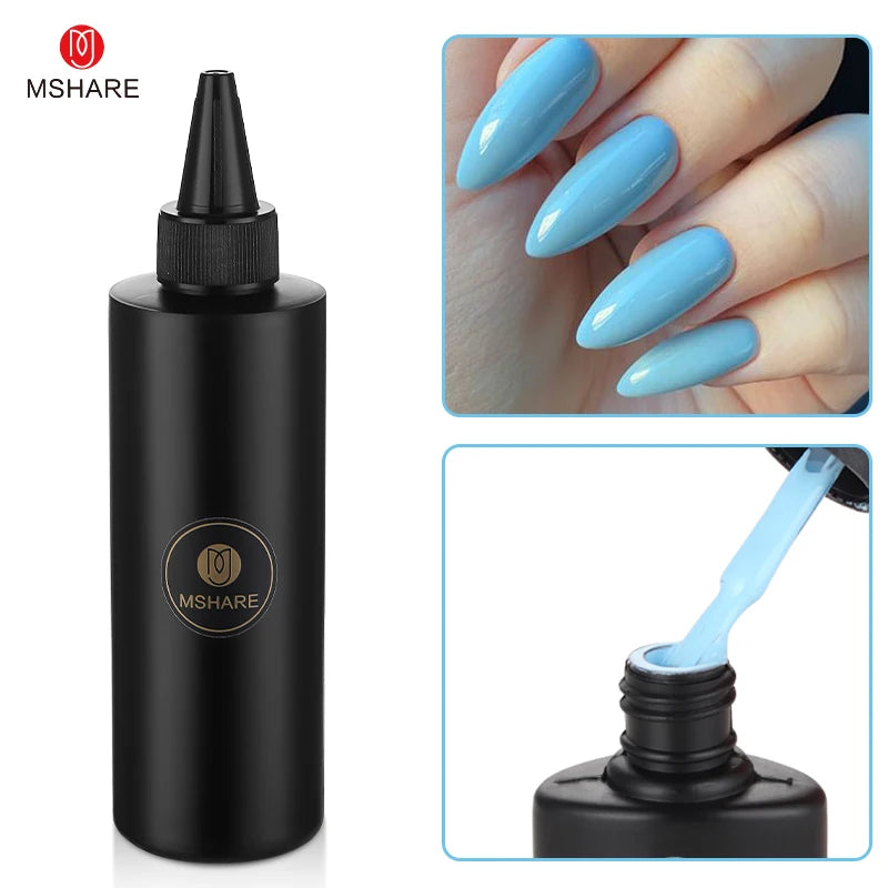 MSHARE 250ml Black White Nail Color Colour Milky White Gel Polish Semi Permanent Varnish Soak Off UV LED Nails