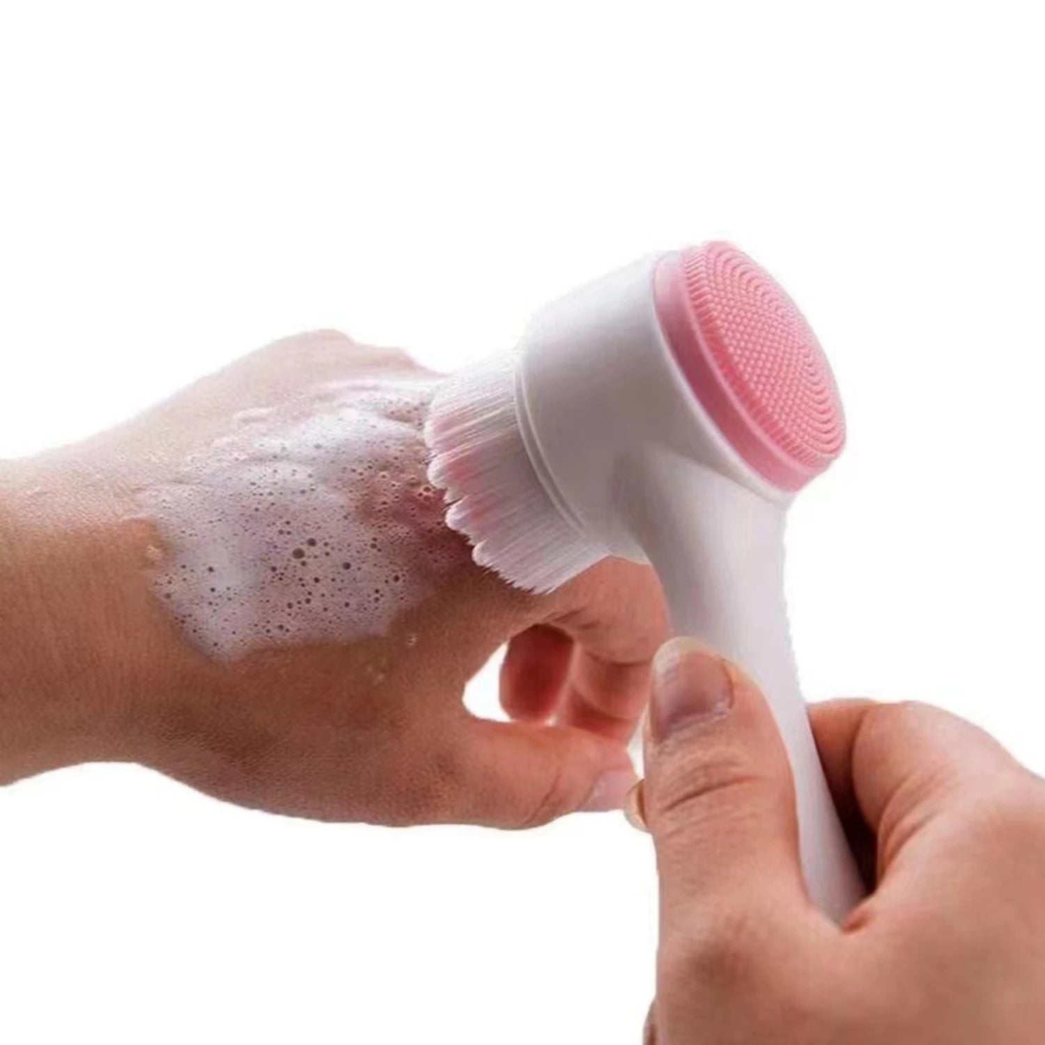 Double-sided Soft Silicone Facial Cleanser Brush for Deep Pore Cleansing and Gentle Exfoliation - 1 Piece