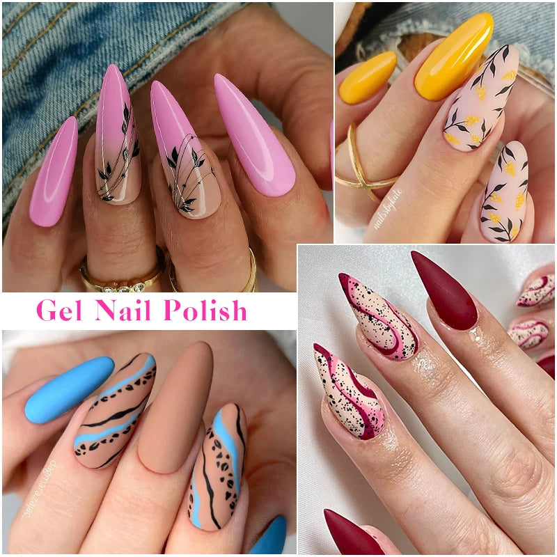 MTSSII 10Pcs/Set 10ml Glass Bottle Gel Nail Polish Nail Supplies Pink Nude Milky White UV Gel LED Nail Art Varnish For Nails