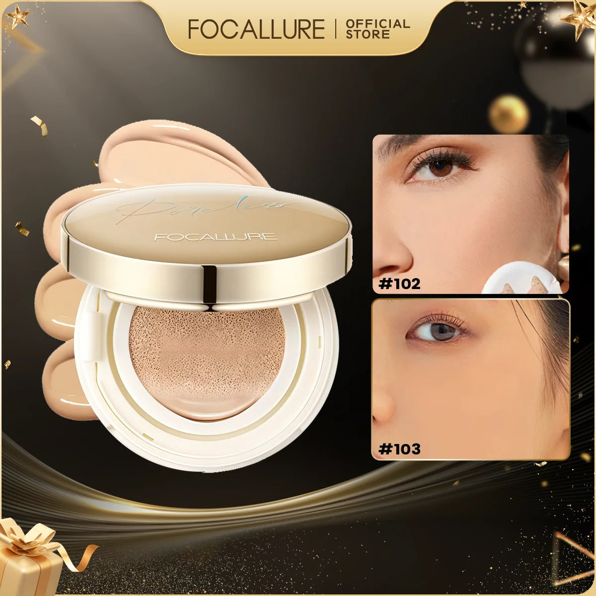 FOCALLURE Waterproof Matte Air Cushion Poreless BB＆CC Cream High Coverage Oil-control Soft Face Makeup Foundation Base Cosmetics
