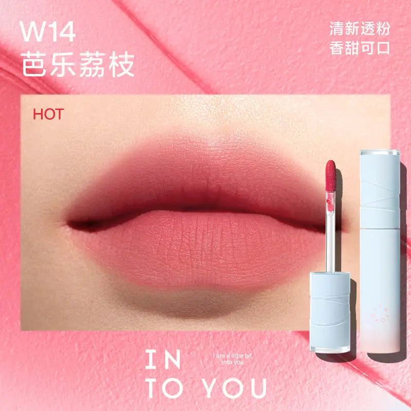 INTO YOU Lipstick Appears White Lightweight  Not Easy To Stick To Cups Matte Long-lasting Waterproof Natural Beauty Makeup