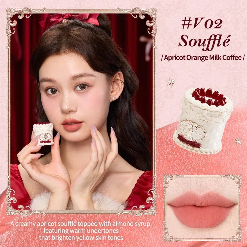 Flower Knows Strawberry Cupid Collection Cake Lip Cream 5ml Velvet Lip Tint - High Pigment Color Longwear Matte Lipstick