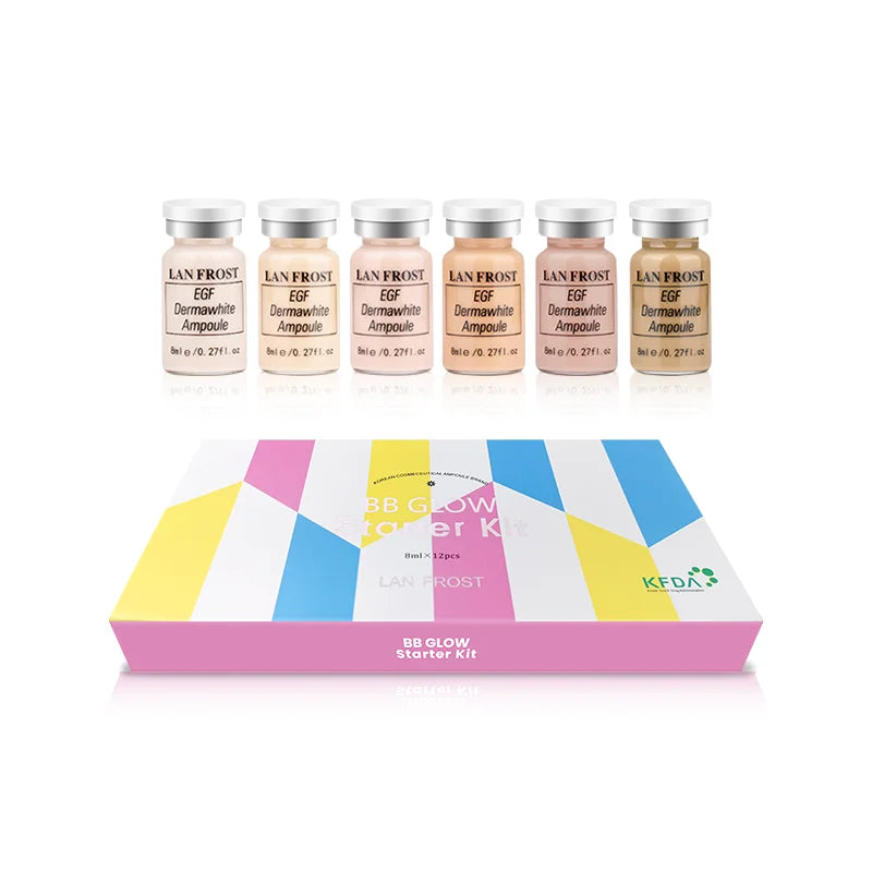 BB Cream Glow Face Serum Essence Ampoule Kit 12vials/ box Moisturizing Brightening Skin Color Semi-permanent Liquid Foundation