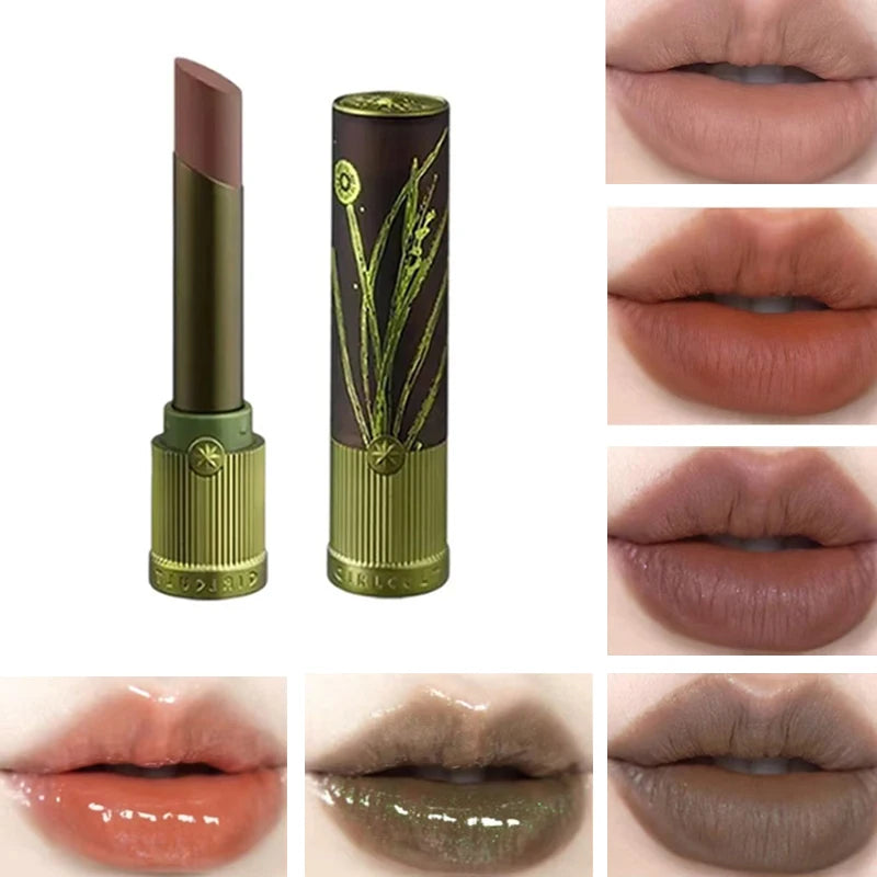 Girlcult Lip Glaze Compendium of Materia Medica Lipgloss Matte Velvet Lip Clay Green Shimmer Mirror Lipstick Lip Mud