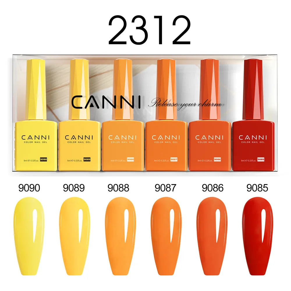 2/6pcs/kit CANNI HEMA FREE Nail Gel Polish Kit Gorgeous Color Beautiful Semi Permanent Gorgeous Full Coverage Soak off UVLED Gel