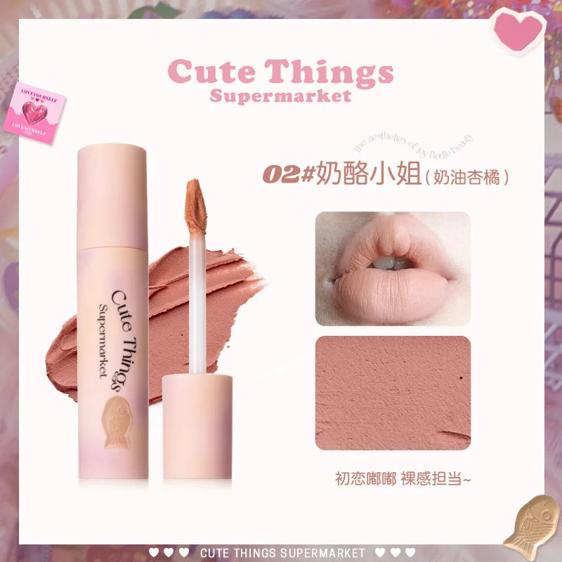 FLORTTE Lip Primer Matte Korean Lipstick Cream Whitening Lip Mud Long Lasting Waterproof Lipgloss