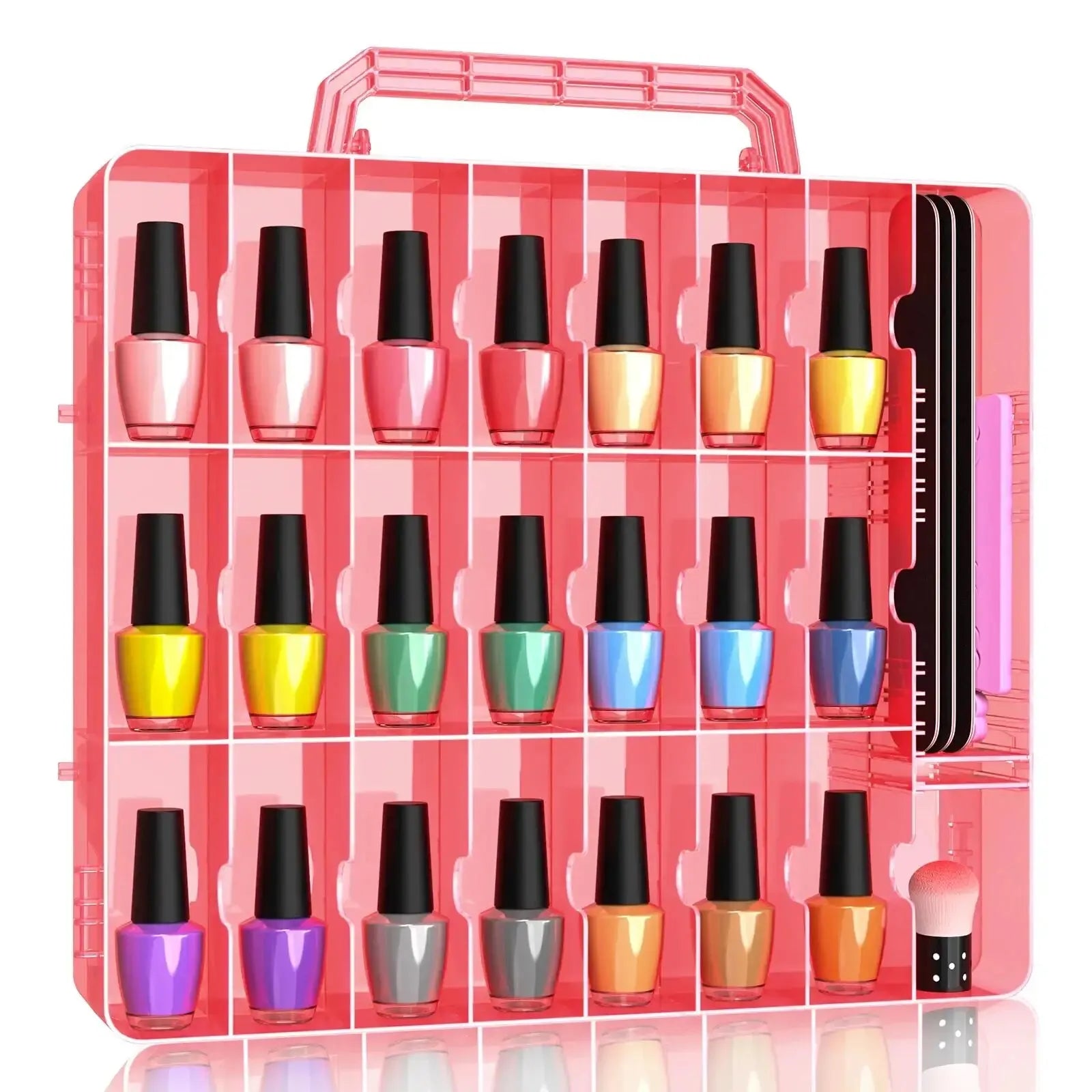 Portable Nail Polish Organizer Clear Double Side Nail Polish
