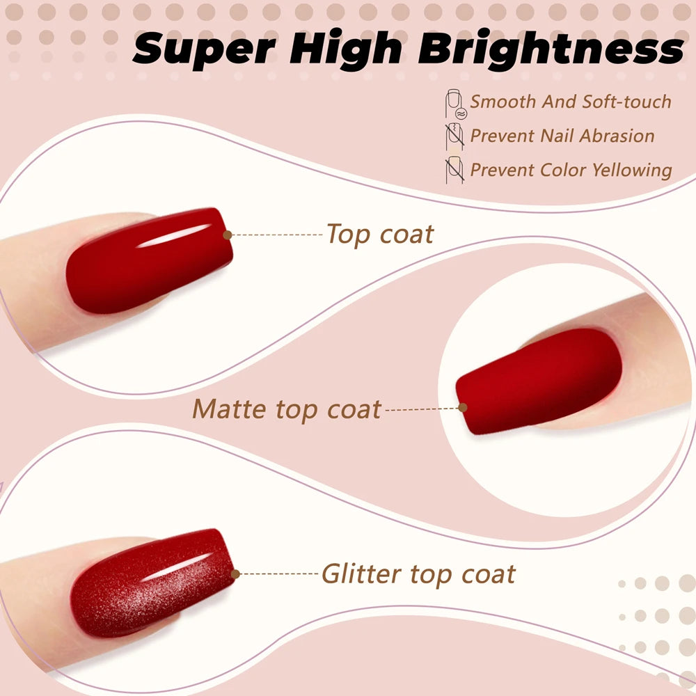 PHOENIXY 55PCS Gel Nail Polish Set with Base Matte Glitter Top Coat Semi Permanent Gel Nail Varnish 7ML Nail Gels Kit Hot Sale
