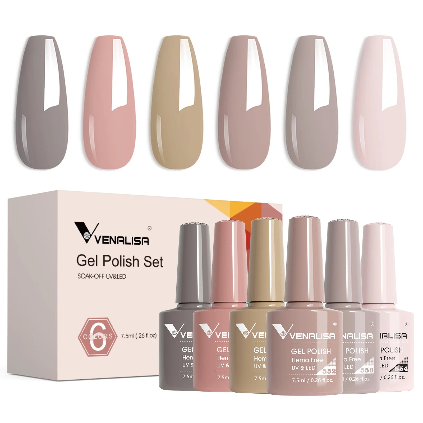 Rose Rubber Base Venalisa Nail Gel Polish Set