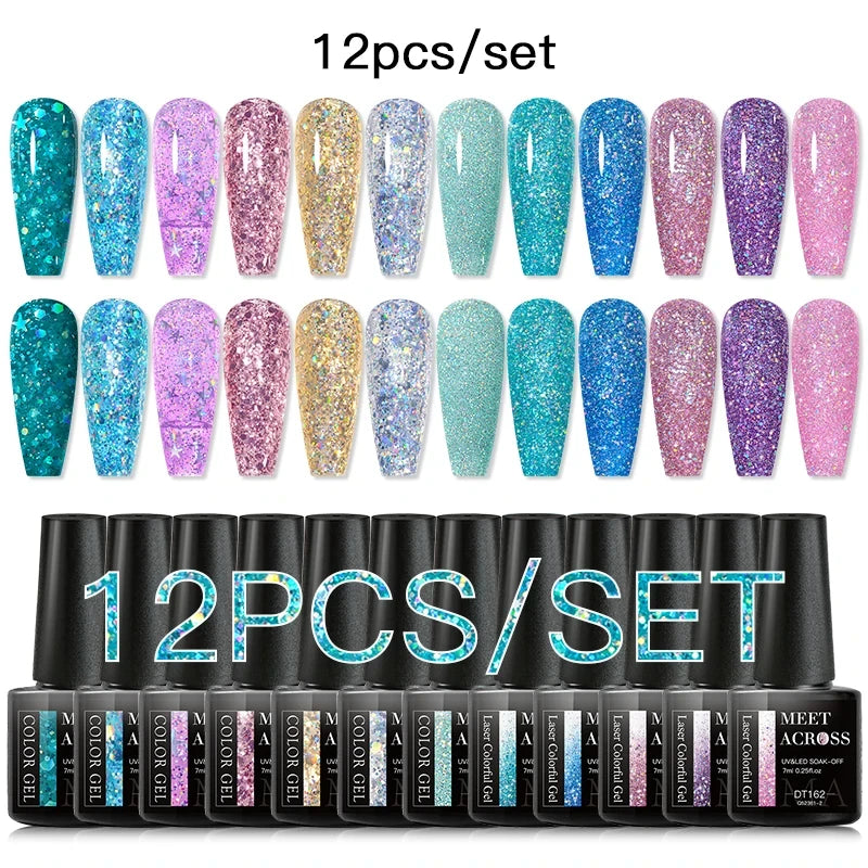 10-12Pcs/set Thermal Gel Nail Polish Set 3 Layers Color Change Nails Semi Permanent Gel Nail Polish For Manicure nail supplies