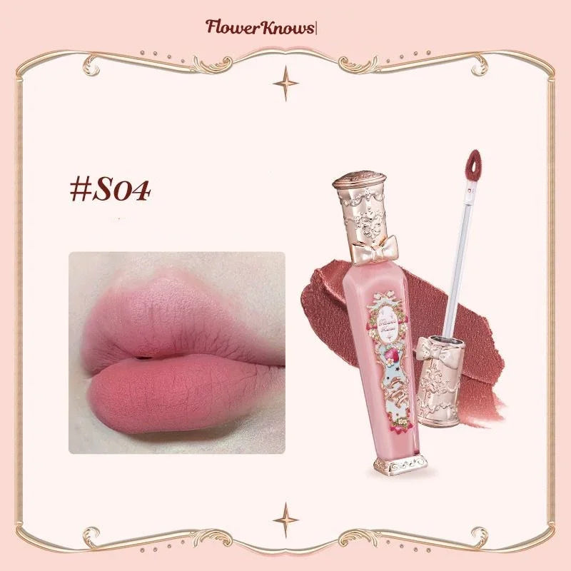 Flower Know Strawberry Rococo Cloud Liquid Lipstick Cream Lip Glaze Matte Milk Tea korean Makeup Long Lasting Lipgloss