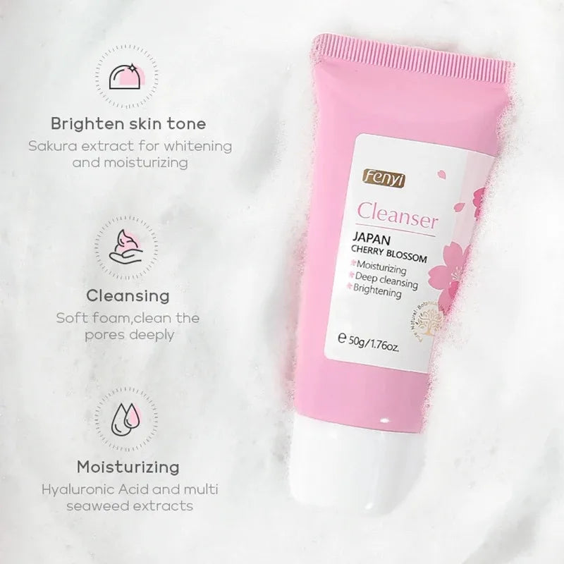 Sakura Facial Cleanser 50g Skin Deep Cleansing Moisturizing Blackhead Removal Skincare Face Wash Foam Face Cleanser Skin Care