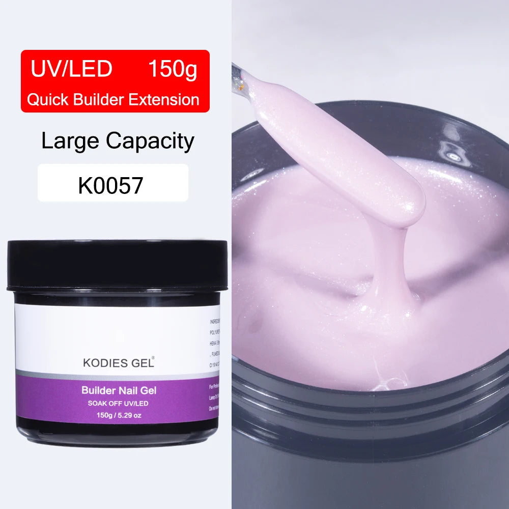 KODIES GEL 150g Builder Nail Gel for Extension Semi Permanent UV Aurora Construction Poly Gellak for Nail Art Manicure Design