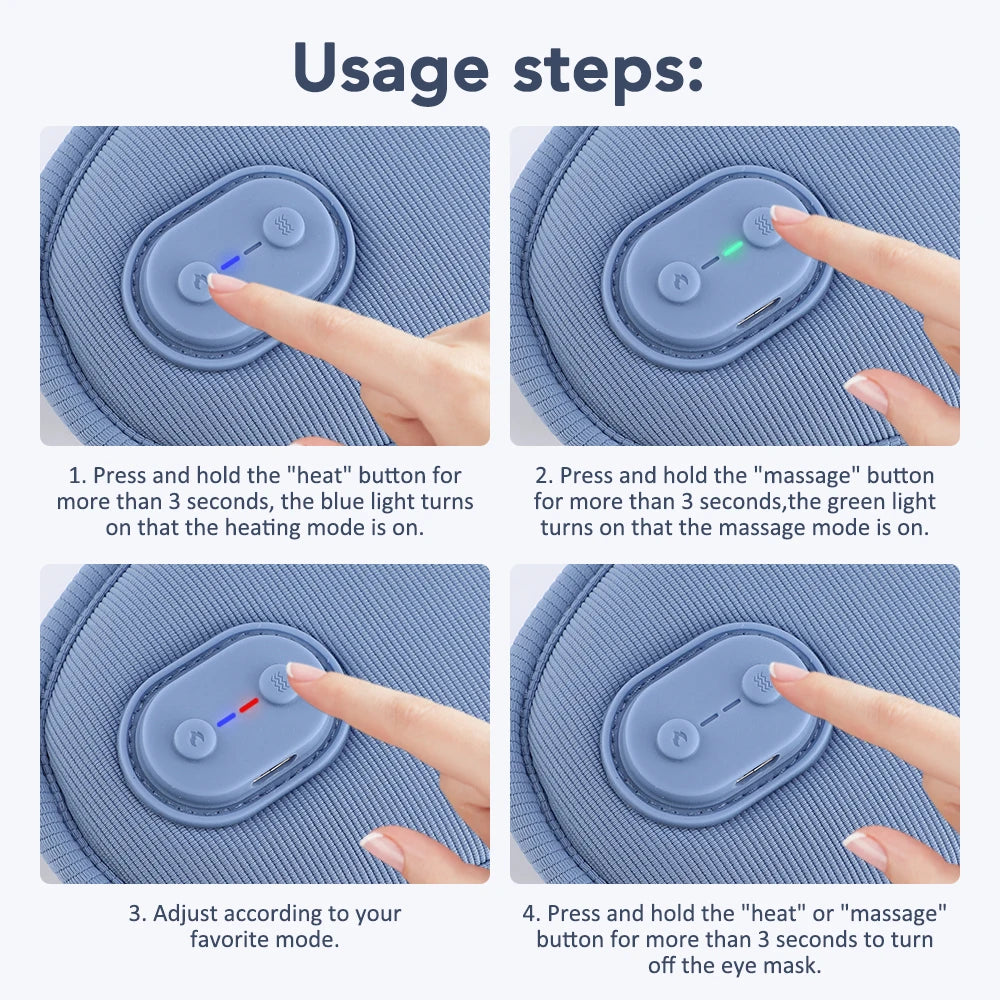 3D Eye Mask for Sleeping Hot Compress Massage Blindfold Concave