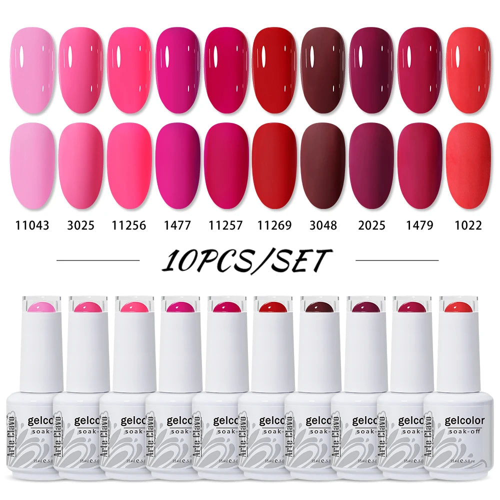 Arte Clavo 10/12/20pcs Gel Nail Polish Set 116 Colors Manicure Semi Permanent Soak Off UV  LED Design Nail Art Gel Varnish Kit