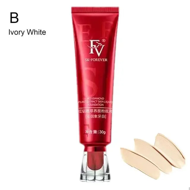 Red FV Foundation Liquid Ginseng Bird's Nest Polypeptide Concealer Skin Nourishing BB Cream Makeup Cosmetics