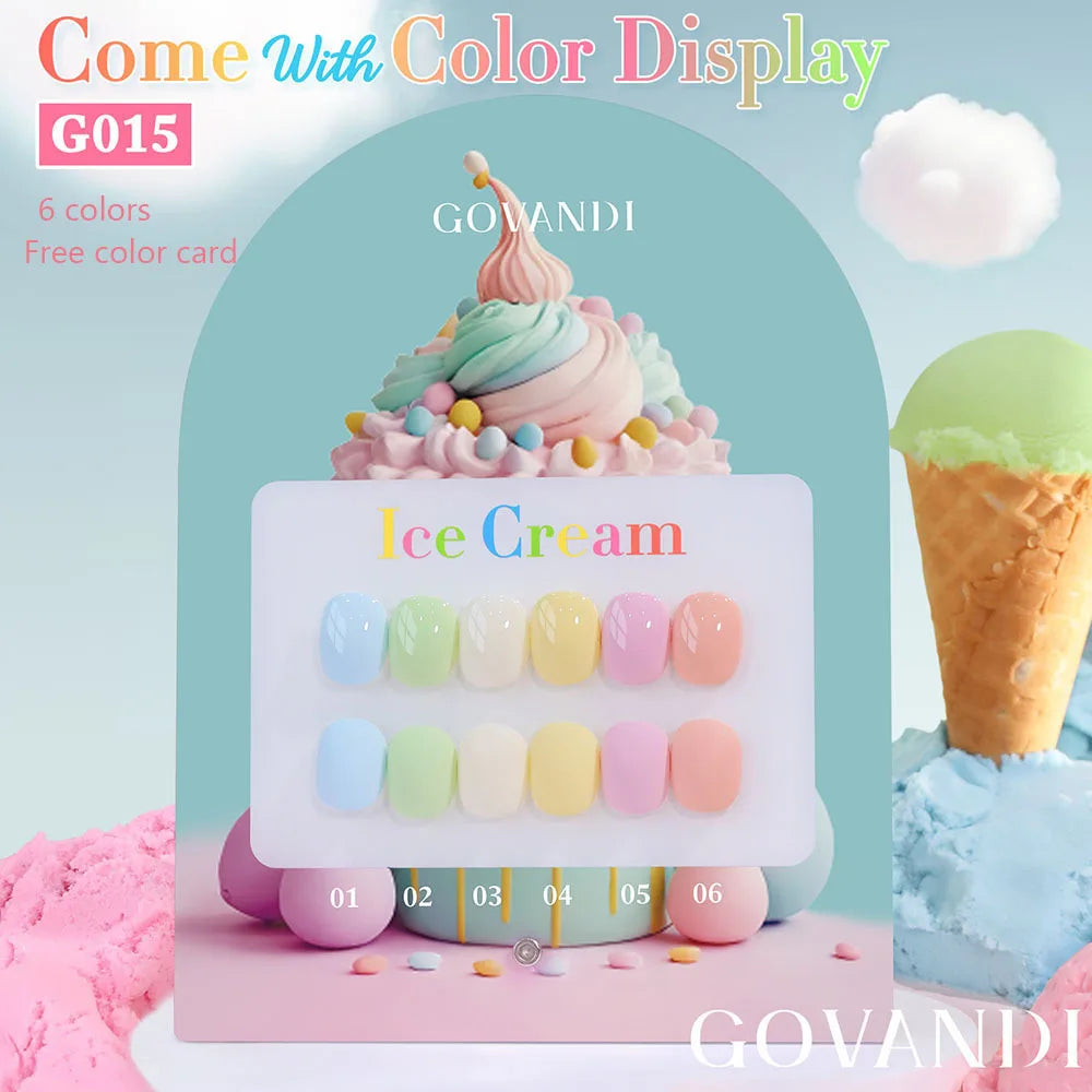 Candy Macaroon Nail Polish Set With Color Sample  Gellak Varnishes SoakOff UV Gel Polish For Nail Salon Manicure Whole Set 15ml